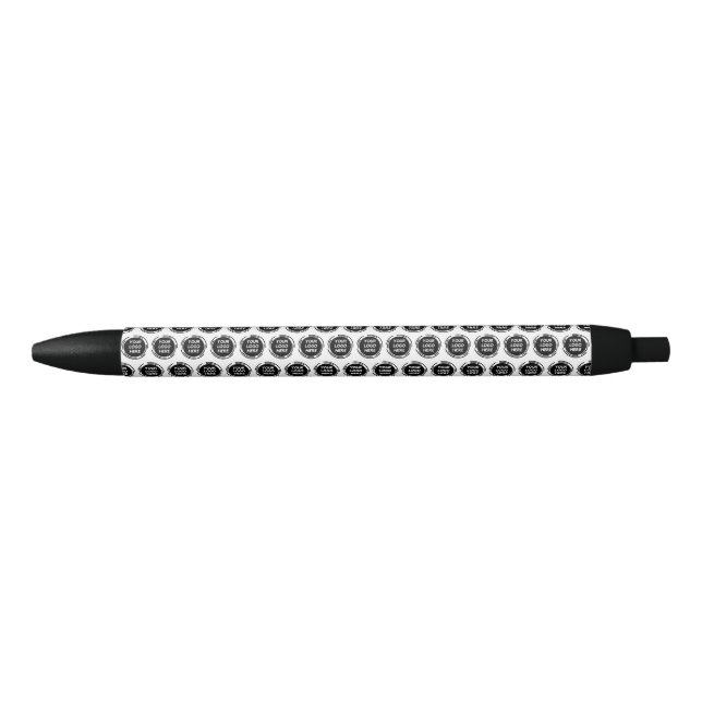 Business Custom Logo Round Black Ink Pen (Front)