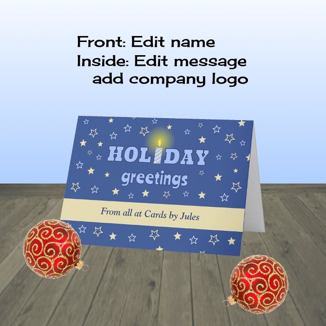 Business customized winter greetings candle holiday card (Creator Uploaded)