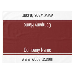 Business Dark Red White Company Name Website Text Tablecloth