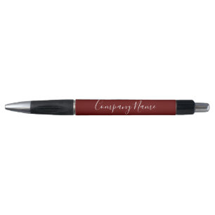 Business Dark Red White Script Company Name Phone