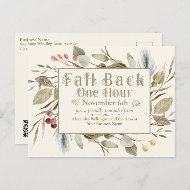 Business Daylight Savings Time Postcard (Front/Back)