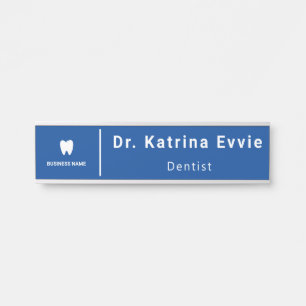 Business Dentist Logo Modern Employee Staff Door Sign