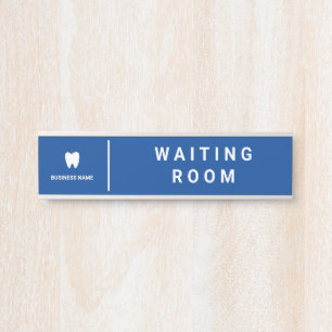 Business Dentist Logo Modern Waiting Room Door Sign