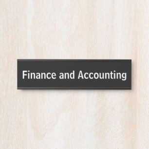 Business Department Name Black and White Office Door Sign