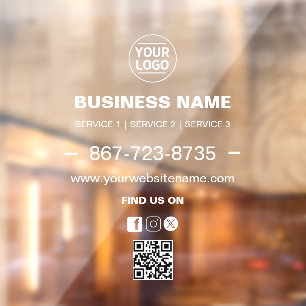 Business Details Custom Window Cling