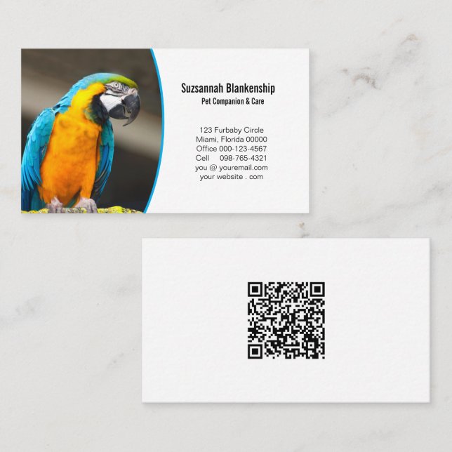 Business Details with QR Code & Custom Photo  Business Card (Front/Back)