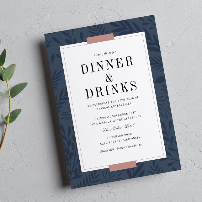 Business Dinner & Drinks - Navy Invitation (Creator Uploaded)