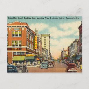 Business District, Savannah, Georgia Postcard
