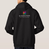 Business Double Sides Company Logo Mens Black Hoodie (Back)
