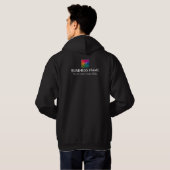 Business Double Sides Company Logo Mens Black Hoodie (Back Full)