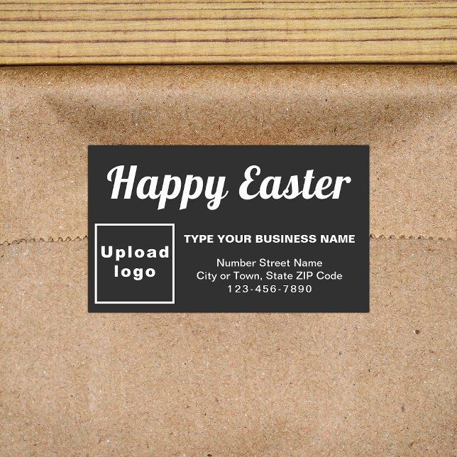Business Easter Greeting on Black Rectangular Sticker (Business Easter greeting on black rectangle sticker)