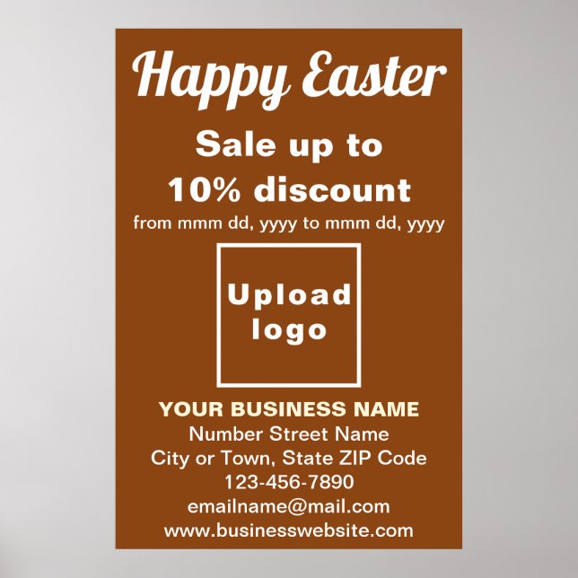 Business Easter Holiday Sale Brown Poster (Front)