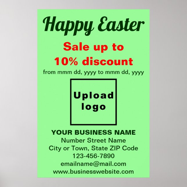 Business Easter Holiday Sale Light Green Poster (Front)