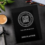Business Elegant Black White Medallion Add Logo Planner<br><div class="desc">Elegant black and white circle medallion logo. It is simple,  elegant and timeless.  Update with your company’s information,  tag line or slogan and website optional,  leave it blank if needed. 

This planner would make beautiful and practical gift for your business partners,  employees,  very important vendors as costumers alike.</div>