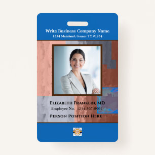 Business Employee Bar Code Logo ID Identification ID Badge