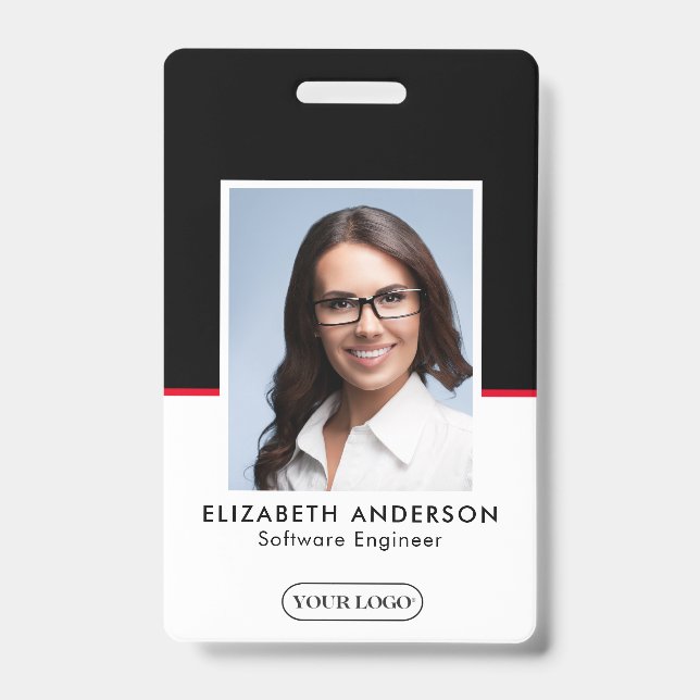 Business Employee Name Photo Logo ID  Badge (Front)