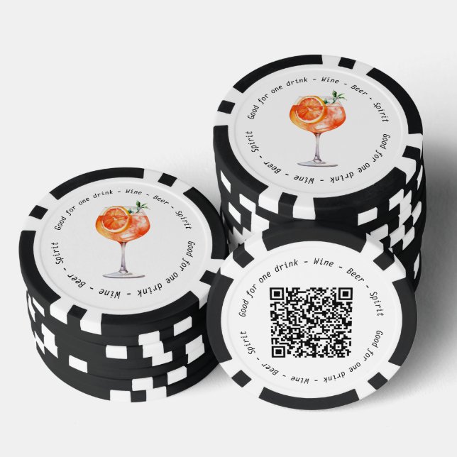 Business Event Aperol QR Code Drink Voucher  Poker Chips (Stack)
