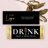 Business Event Black & Gold Logo Drink Voucher