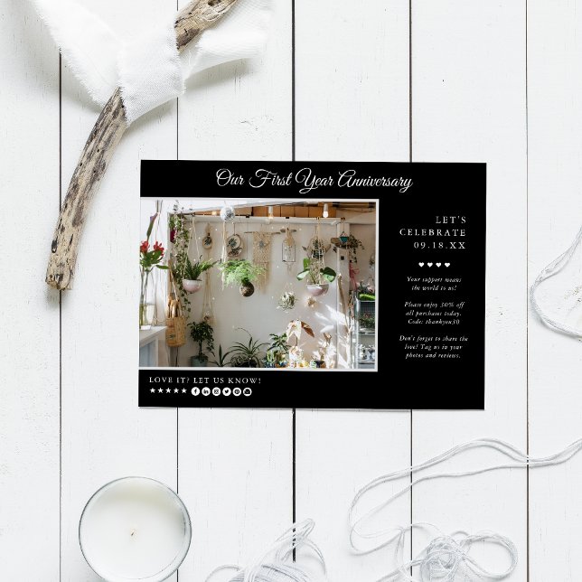 Business Event | Black Modern Minimalist Photo Invitation (Creator Uploaded)