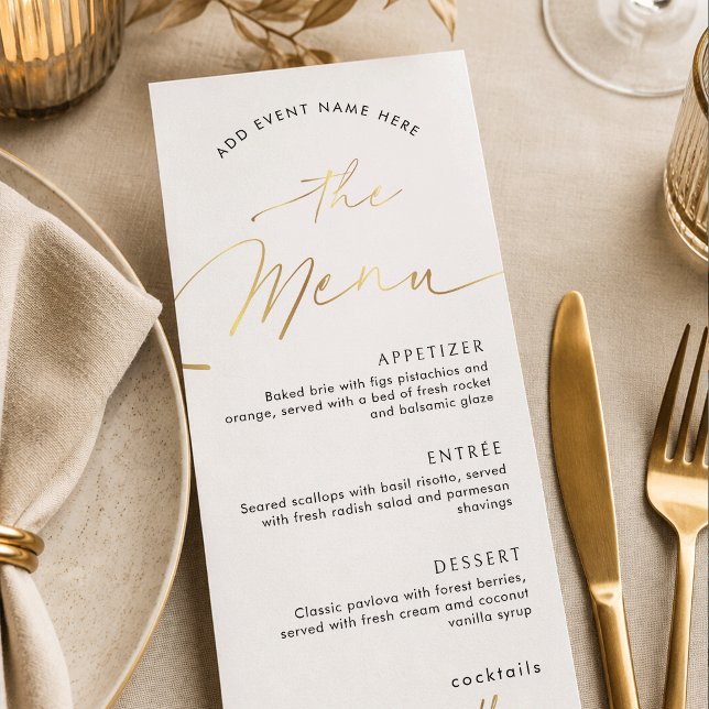 Business Event Gold Effect Script Company Dinner Menu (Creator Uploaded)