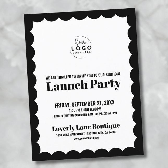 Business Event Logo Launch Party Postcard (Corporate Event Logo Business Grand Opening Postcard)