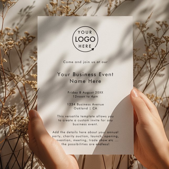 Business Event | Minimalist Clean Simple White Invitation (Modern minimal white business event invitation template by Guava - elegant, clean, and customizable)