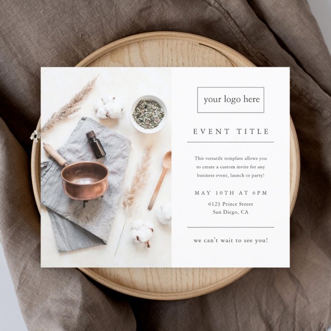 Business Event Minimalist Professional Photo Flyer (Minimal business event brochure flyer.)