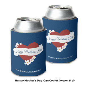 Business Event Red Heart Happy Mother's Day Can Cooler