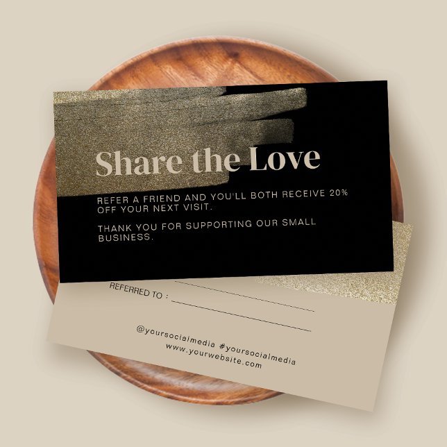 Business  Faux Gold Brush Referral Card (Creator Uploaded)
