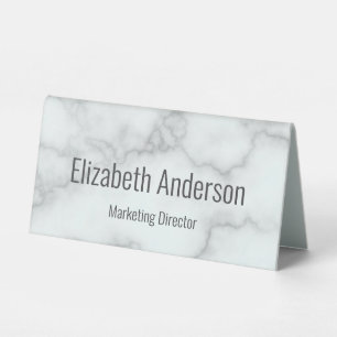 Business Faux White Marble Grey Job Title & Name