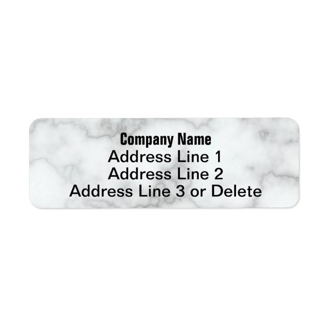 Business Faux White Marble Return Address Template Label (Front)