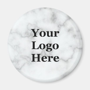 Business Faux White Marble Your Logo Here Template Magnet