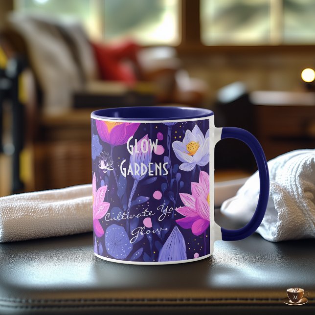Business for Glow Gardens - Purple Lotus & Floral Mug (Creator Uploaded)