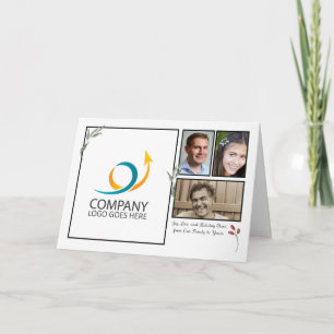 Business From All of Us Logo 4 Photo Christmas Card