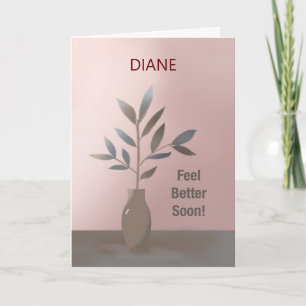 Business Get Well Custom Name Minimalist Vase Card