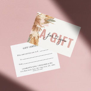BUSINESS GIFT CERTIFICATE BOHO TROPICAL