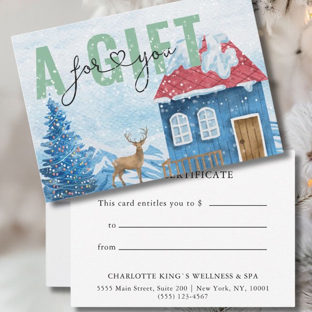 BUSINESS GIFT CERTIFICATE | Christmas Snow Pattern (BUSINESS GIFT CERTIFICATE | Christmas Winter)