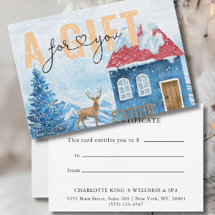 BUSINESS GIFT CERTIFICATE   Christmas Snow Pattern