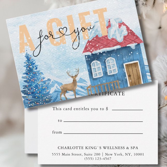 BUSINESS GIFT CERTIFICATE | Christmas Snow Pattern (BUSINESS GIFT CERTIFICATE |  Christmas Winter)