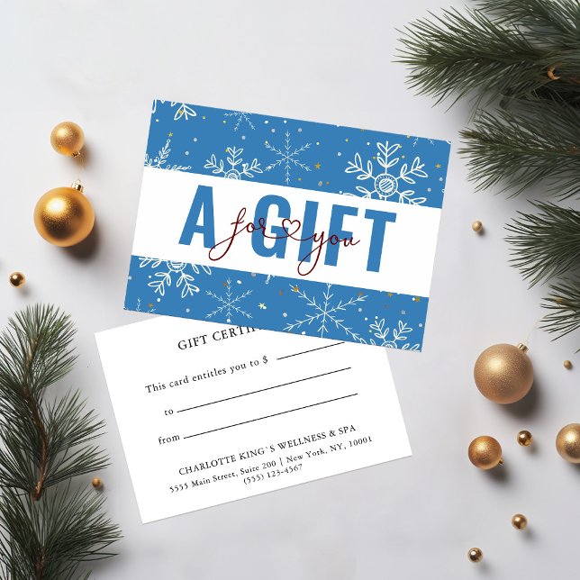 BUSINESS GIFT CERTIFICATE | Christmas Snow Pattern (Creator Uploaded)