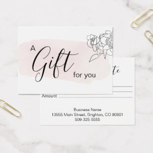Business Gift Certificate Feminine Pink Wash