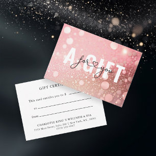 BUSINESS GIFT CERTIFICATE GLITTER