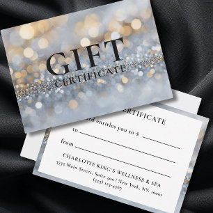 BUSINESS GIFT CERTIFICATE   GLITTER  