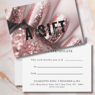 BUSINESS GIFT CERTIFICATE Glitter Nails
