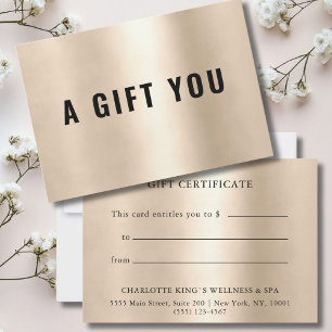BUSINESS GIFT CERTIFICATE Gold