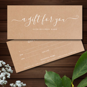 Business Gift Certificate Kraft Paper