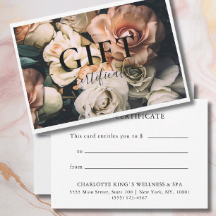 BUSINESS GIFT CERTIFICATE   Modern   Floral   