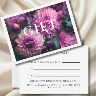 BUSINESS GIFT CERTIFICATE   Modern   Floral   