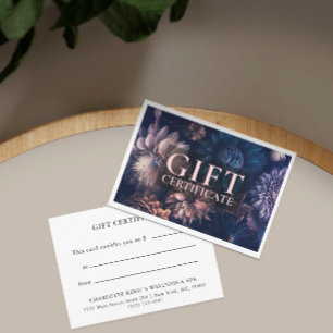 BUSINESS GIFT CERTIFICATE   Modern   Floral   