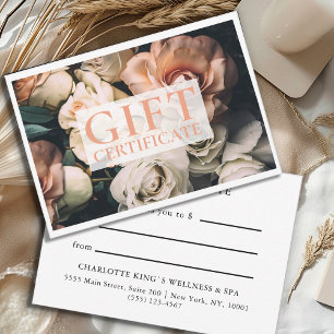 BUSINESS GIFT CERTIFICATE   Modern   Floral   